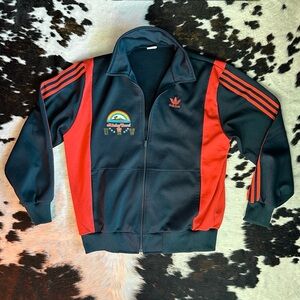 Vintage Adidas Dark Blue and Red Track Jacket UW Aloha Bowl